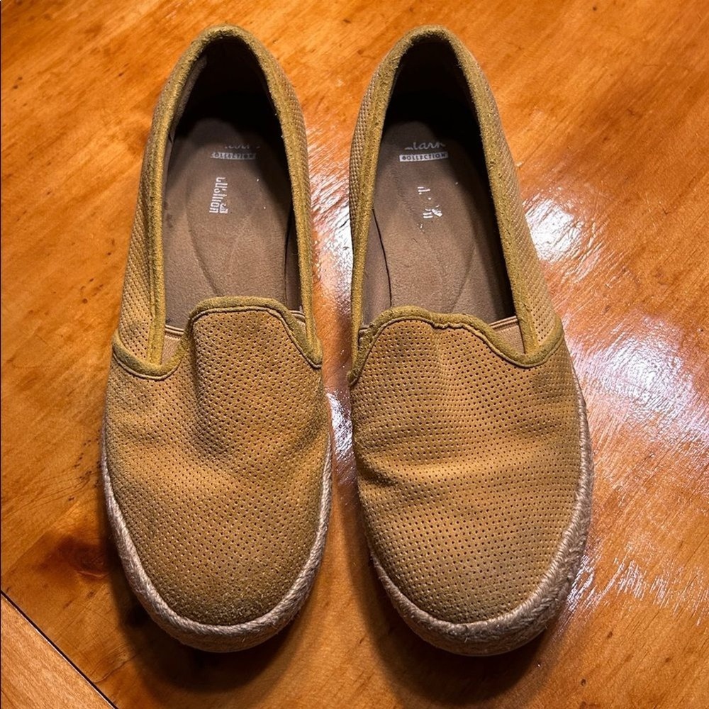 Boho Chic Clarks Azella Cushion Soft Yellow Granola‎ Espadrille Flats 9.5